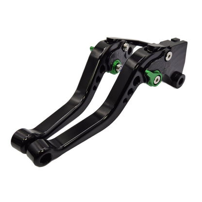 Short Black Green Clutch & Brake Levers For Kawasaki Versys-X 300 2017-2023
