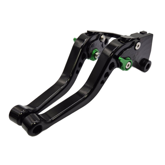 Short Black Green Clutch & Brake Levers For Kawasaki Versys-X 300 2017-2023