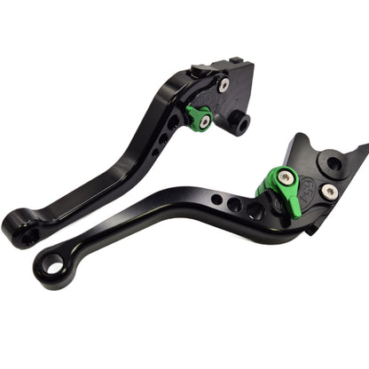 Short Black Green Clutch & Brake Levers For Kawasaki Versys-X 300 2017-2023
