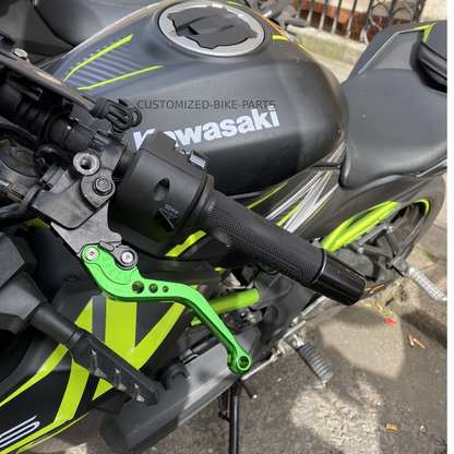 Short Green Clutch & Brake Levers For Kawasaki Eliminator 500 2024-2026