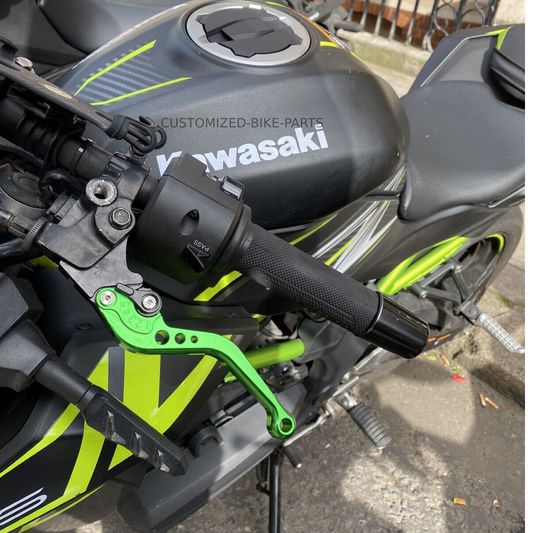 Short Green Clutch & Brake Levers For Kawasaki Eliminator 500 2024-2026