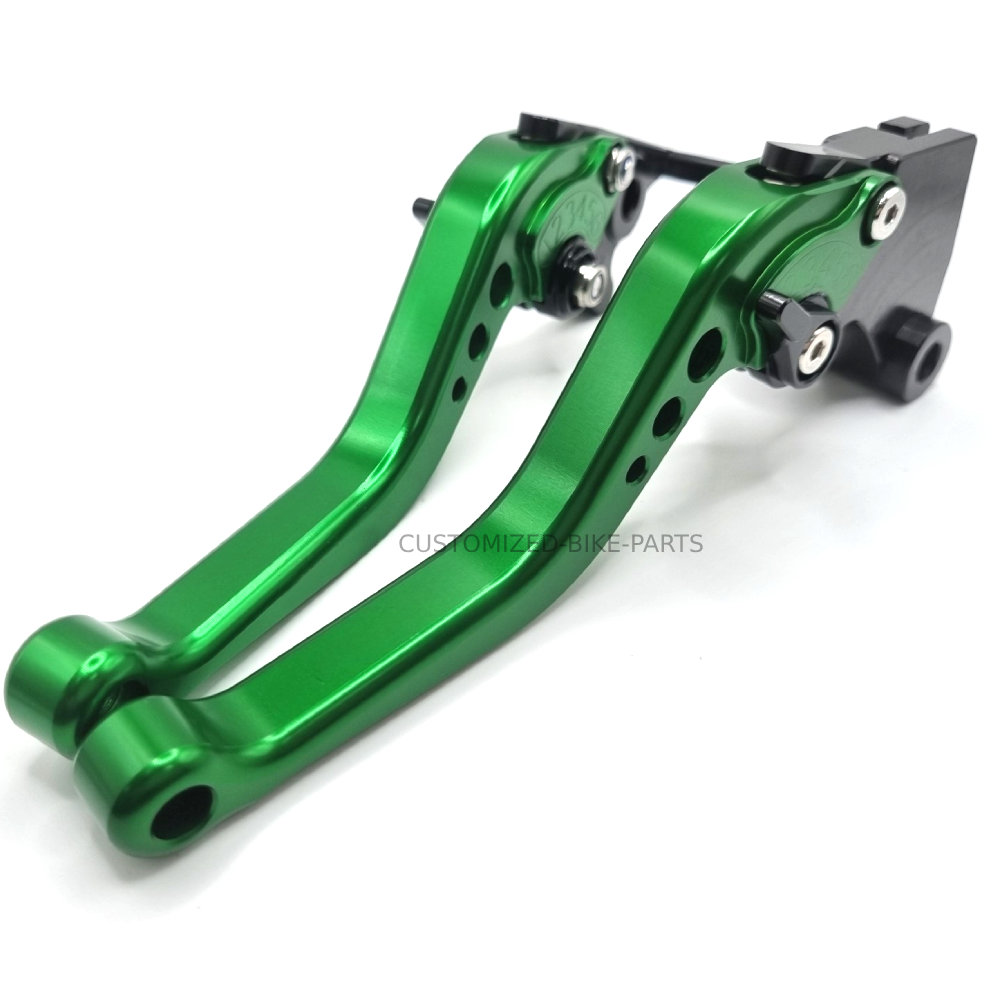 Short Green Clutch & Brake Levers For Kawasaki Eliminator 500 2024-2026