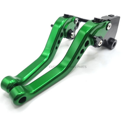 Short Green Clutch & Brake Levers For Kawasaki Eliminator 500 2024-2026