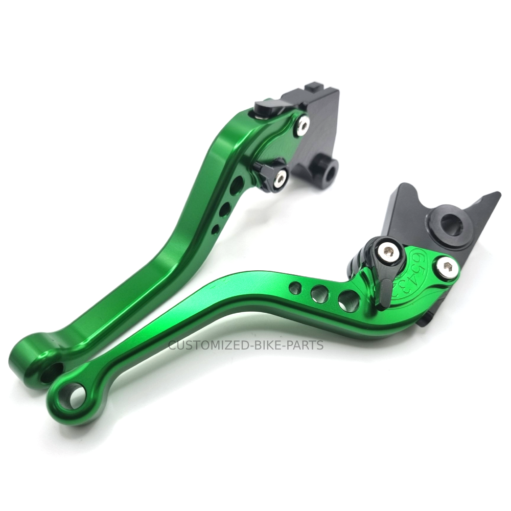 Short Green Clutch & Brake Levers For Kawasaki Eliminator 500 2024-2026