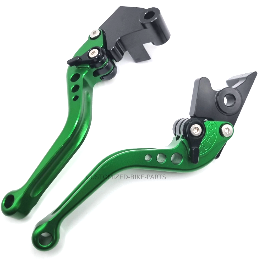 Short Green Clutch & Brake Levers For Kawasaki Eliminator 500 2024-2026