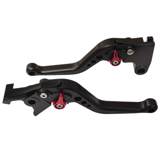 Triumph Bonneville T120 / T100 16-26 Short Black Red Clutch & Brake Levers