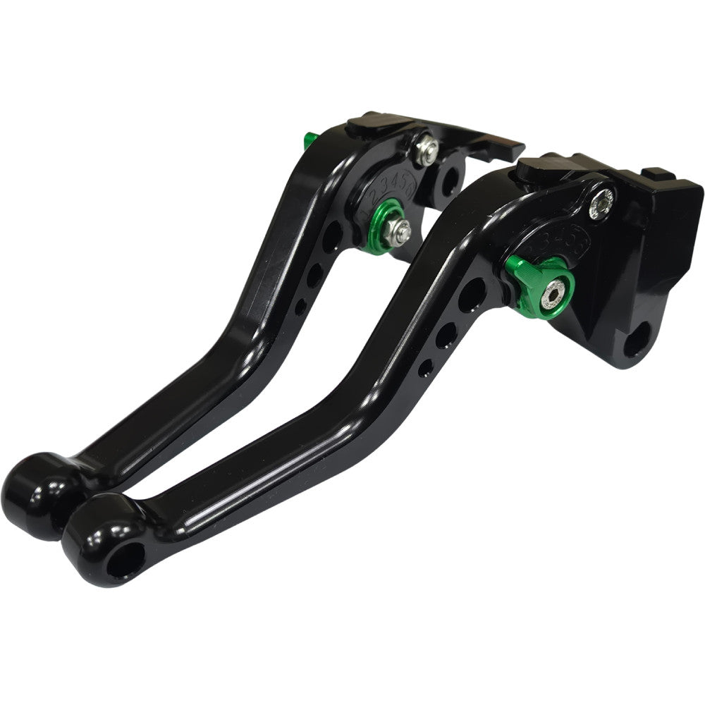 Short Black Green Clutch & Brake Levers Kawasaki Ninja 650R ER-6F ER-6N 06-08