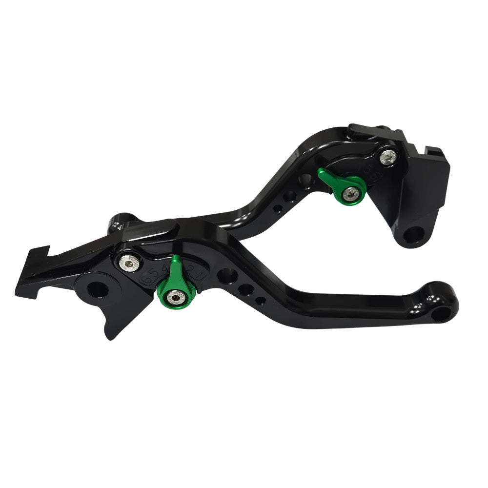 Short Black Green Clutch & Brake Levers For Kawasaki ZX-6 W800 ZXR400 ER-5 Z750S
