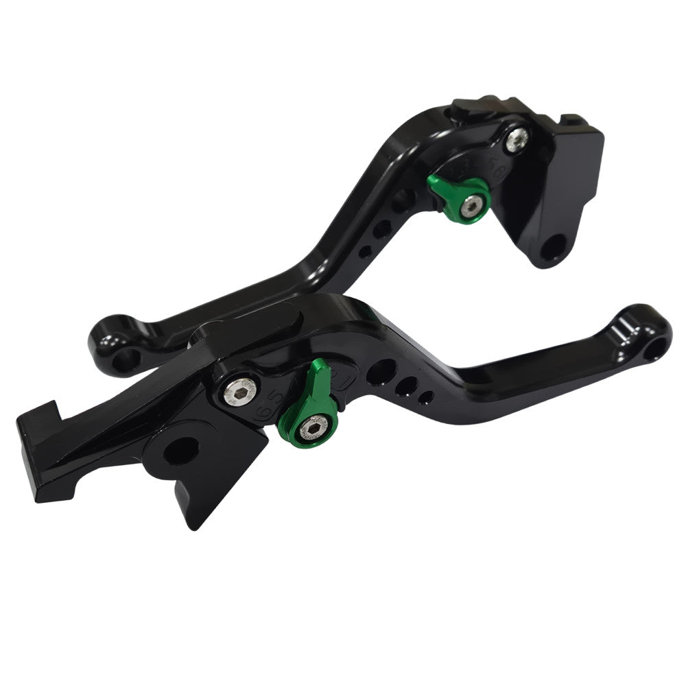 Short Black Green Clutch & Brake Levers For Kawasaki ZX-6 W800 ZXR400 ER-5 Z750S