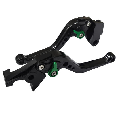 Short Black Green Clutch & Brake Levers For Kawasaki ZX-6 W800 ZXR400 ER-5 Z750S