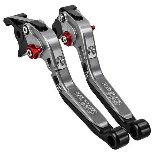 Titanium / Black Adjustable Clutch Brake Levers - Triumph Daytona 675 2006-2017
