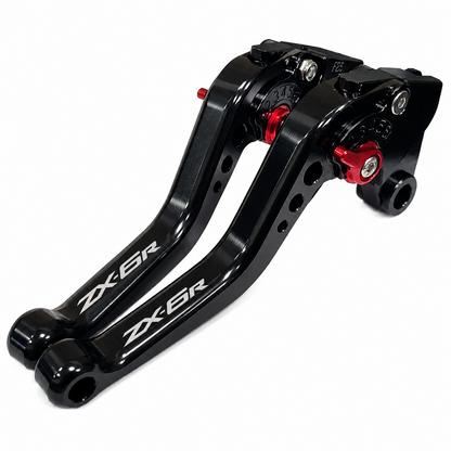 Short Black Clutch & Brake Levers For Kawasaki ZX6R 2007-2018