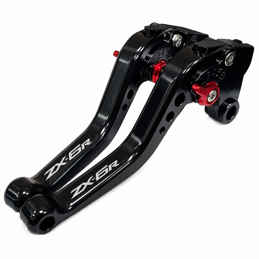 Short Black Clutch & Brake Levers For Kawasaki ZX6R 2007-2018