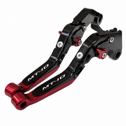 Red Adjustable Extendable Brake & Clutch Levers Yamaha MT-10 2022-2026