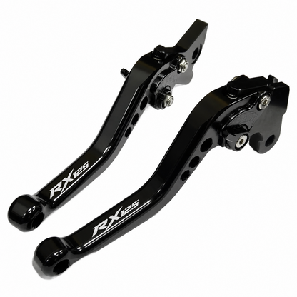 Short Black Clutch & Brake Levers to Fit Aprilia RX 125 2021-2026
