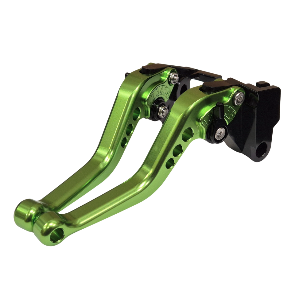 Short Green Clutch & Brake Levers For Kawasaki Z900 2025-2026