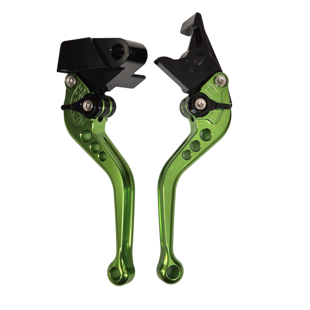 Short Green Clutch & Brake Levers For Kawasaki Z900 2025-2026