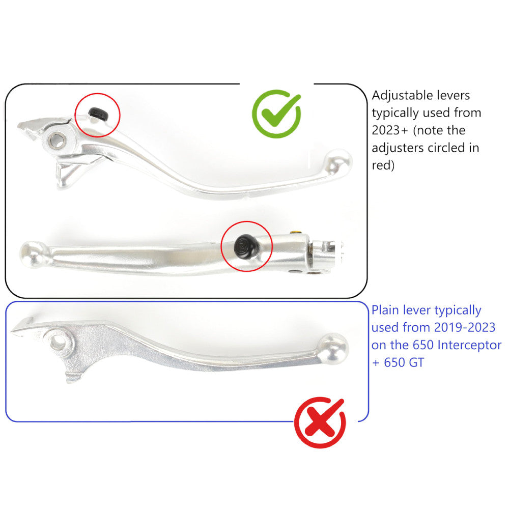 Royal Enfield 650 Interceptor 2023-2026 | Long Clutch Brake Lever Set - Black
