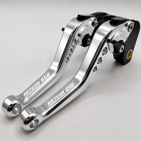 Royal Enfield Super Meteor 650 2023-2026 Short Clutch Brake Lever Set - Silver