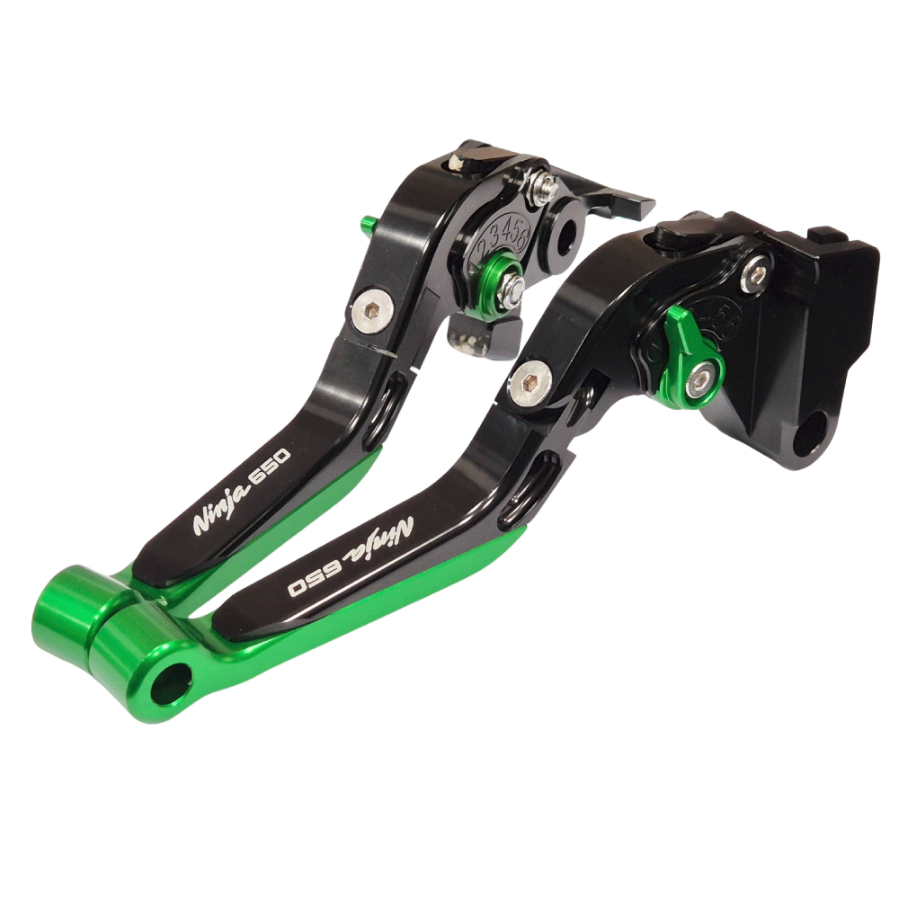 Green / Black Clutch & Brake Levers For Kawasaki Ninja 650 2017-2026