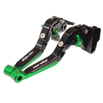 Green / Black Clutch & Brake Levers For Kawasaki Ninja 650 2017-2026