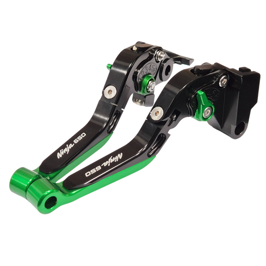 Green / Black Clutch & Brake Levers For Kawasaki Ninja 650 2017-2026