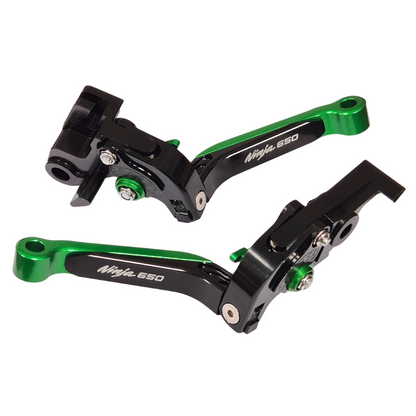 Green / Black Clutch & Brake Levers For Kawasaki Ninja 650 2017-2026