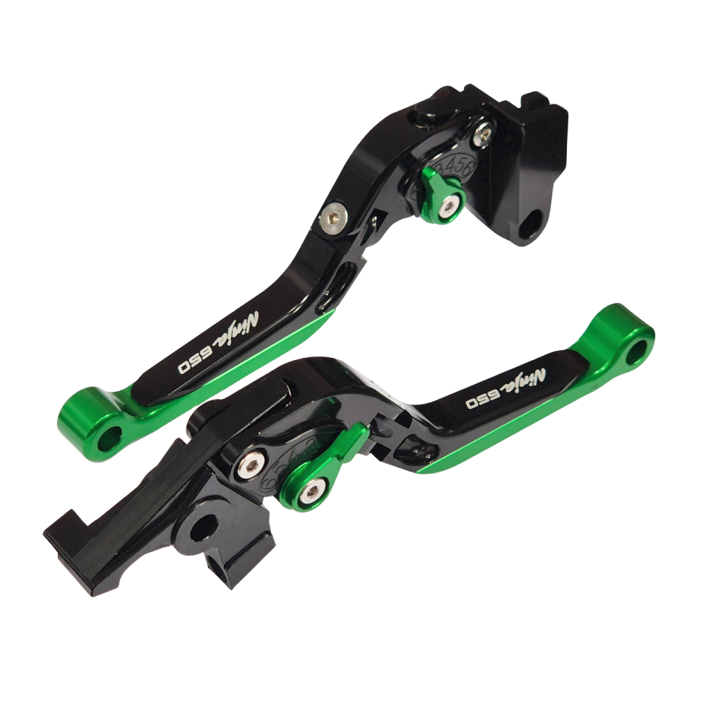 Green / Black Clutch & Brake Levers For Kawasaki Ninja 650 2017-2026