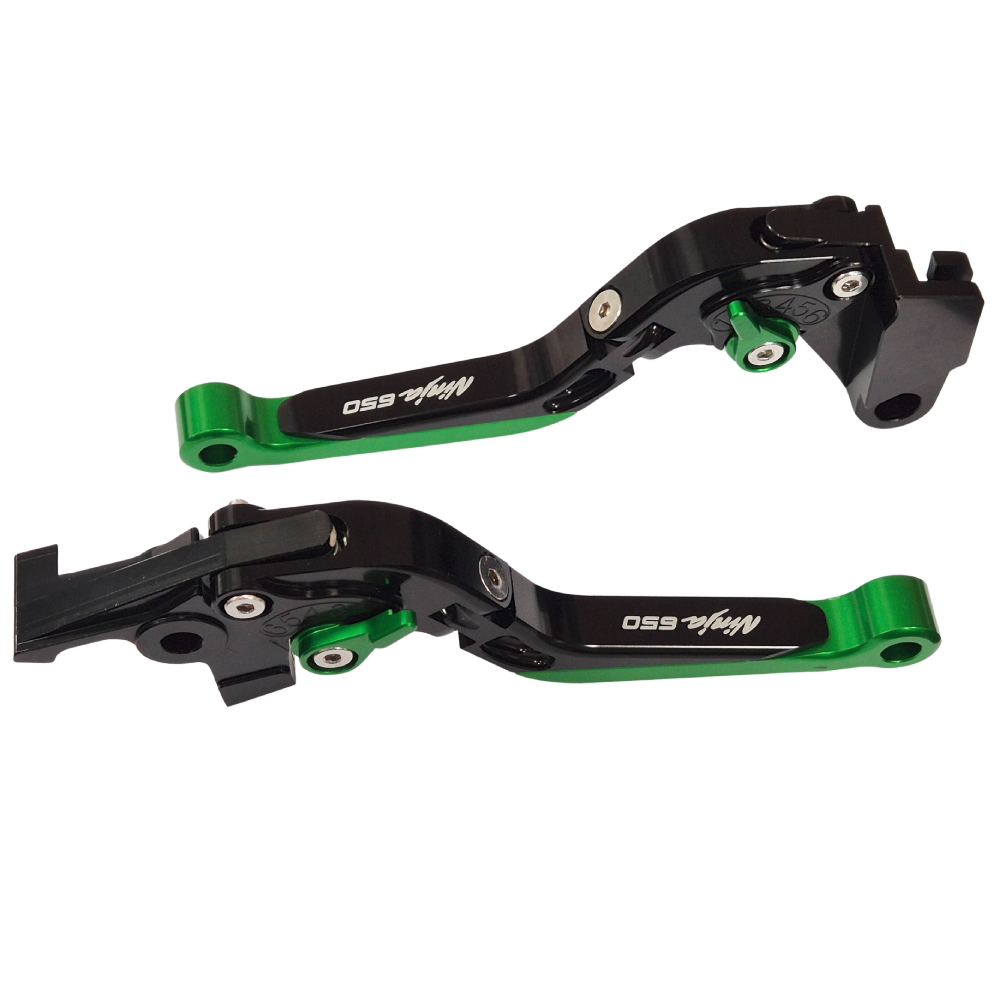Green / Black Clutch & Brake Levers For Kawasaki Ninja 650 2017-2026