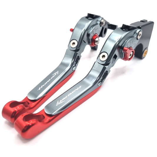 Titanium / Red Adjustable Clutch & Brake Lever Set HONDA CB750 HORNET 2023-2026