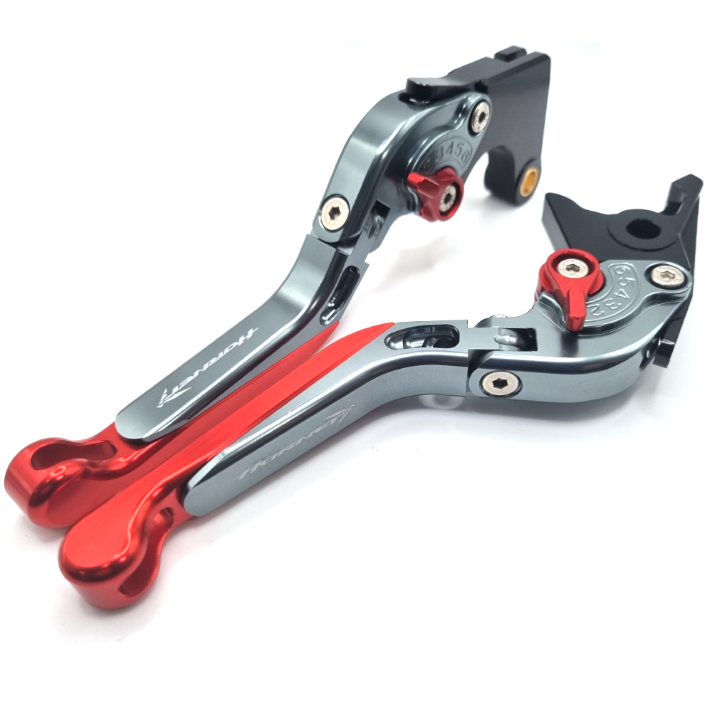 Titanium / Red Adjustable Clutch & Brake Lever Set HONDA CB750 HORNET 2023-2026