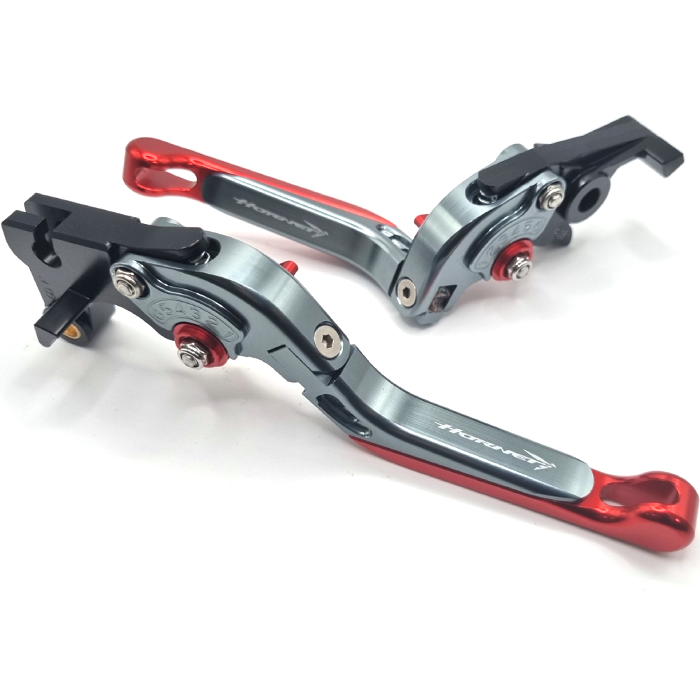 Titanium / Red Adjustable Clutch & Brake Lever Set HONDA CB750 HORNET 2023-2026