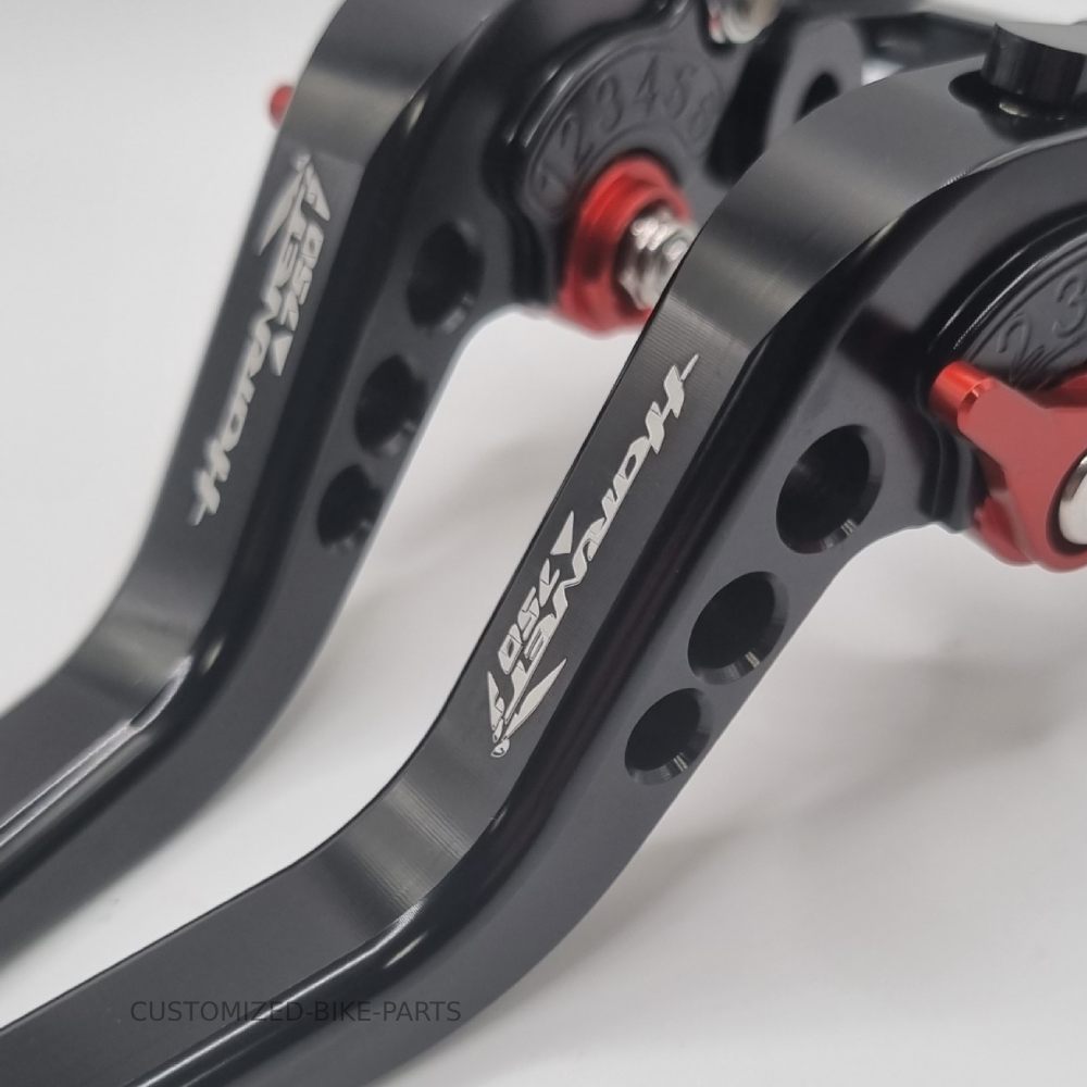 Short Black Red Clutch & Brake Levers Set for Honda CB750 Hornet 2023-2026