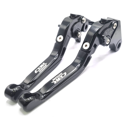 BLACK/BLACK ADJUSTABLE BRAKE CLUTCH LEVERS SET - Honda CBR500R 2022-2026