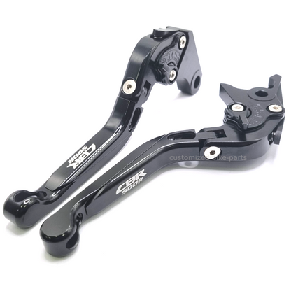 BLACK/BLACK ADJUSTABLE BRAKE CLUTCH LEVERS SET - Honda CBR500R 2022-2026