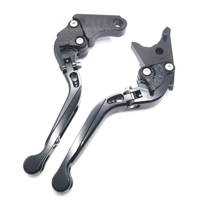 BLACK/BLACK ADJUSTABLE BRAKE CLUTCH LEVERS SET - Honda CBR500R 2022-2026