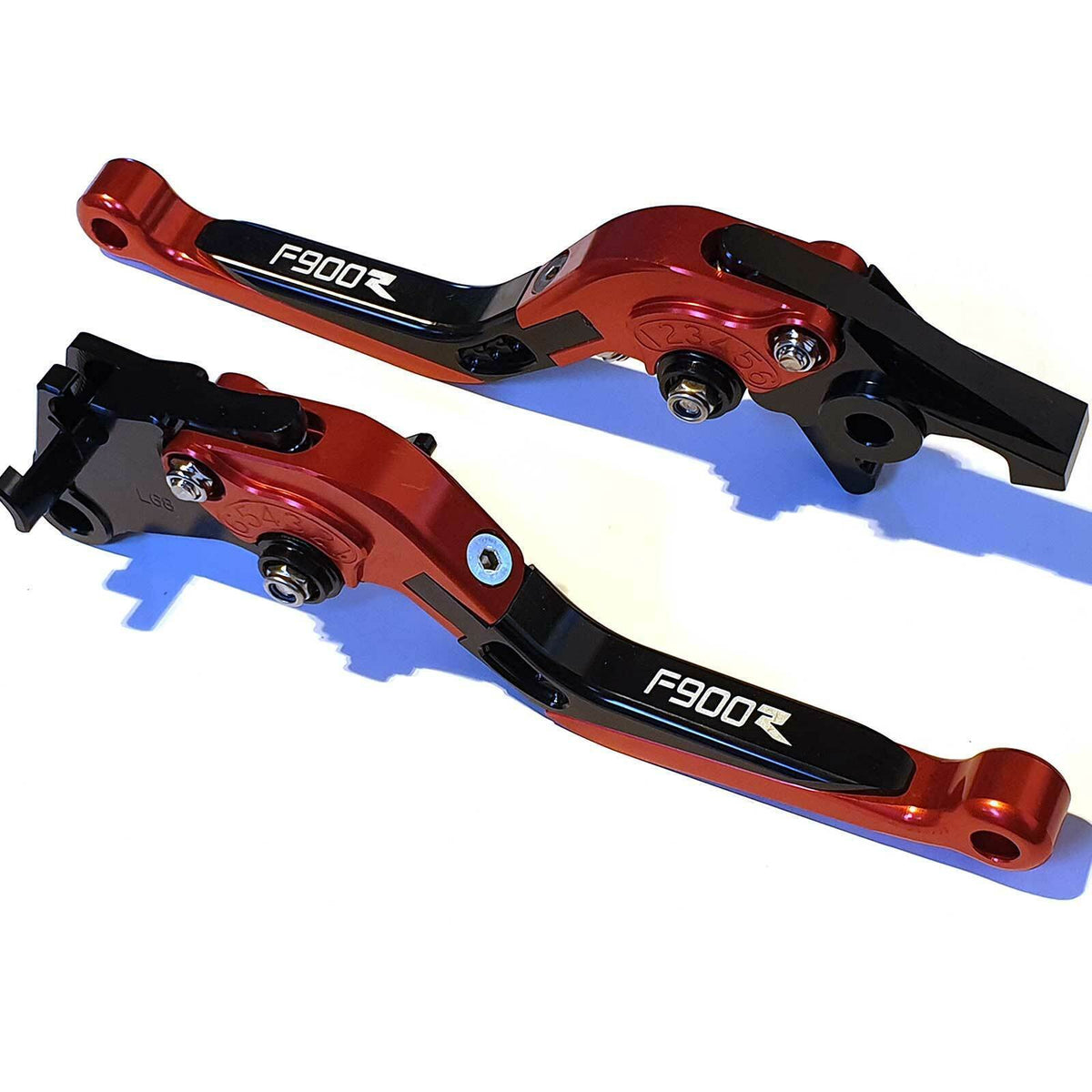 BMW F900R 2020-2026 Adjustable extendable brake clutch levers set - black/red