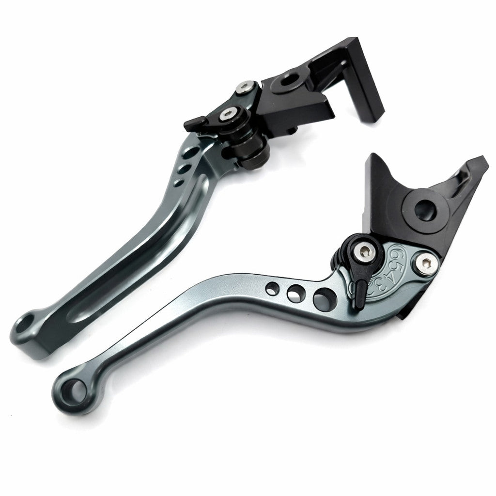 Honda Forza 125 300 750 2010-2026 Short Clutch Brake Lever Set - Titanium / Blue