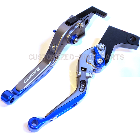 Titanium/Blue Adjustable Clutch Brake Lever Set - BMW G310R G 310 R 2017-2026
