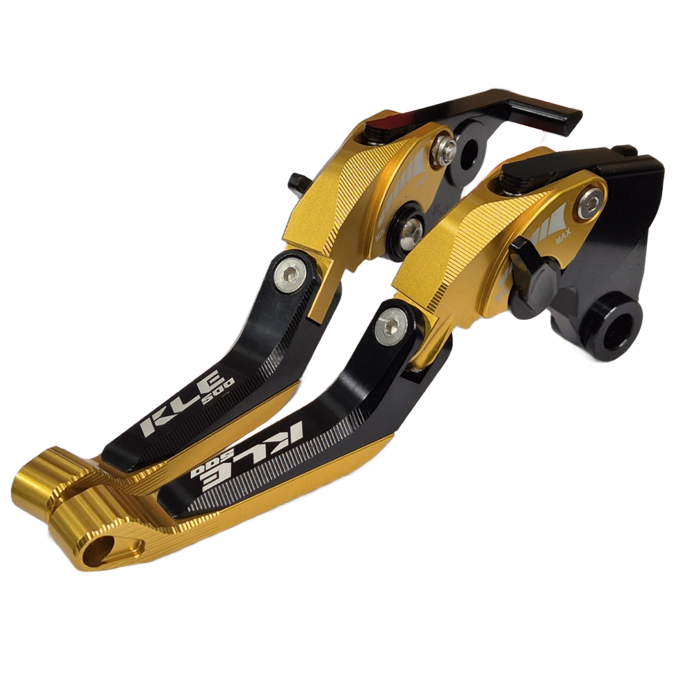 Gold / Black Adjustable Brake & Clutch Levers - Kawasaki KLE500 / SE 2026-2027