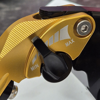 Gold / Black Adjustable Brake & Clutch Levers - Kawasaki KLE500 / SE 2026-2027