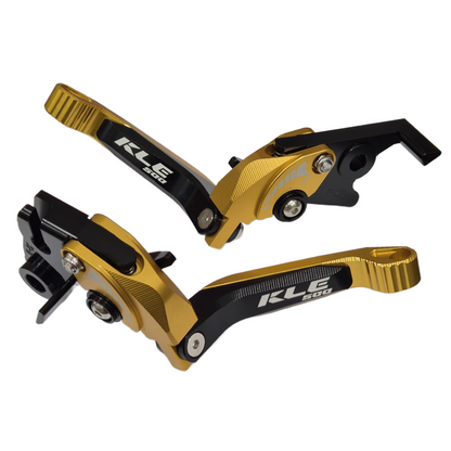Gold / Black Adjustable Brake & Clutch Levers - Kawasaki KLE500 / SE 2026-2027