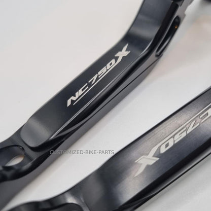 BLACK / BLACK ADJUSTABLE BRAKE & CLUTCH LEVERS SET - HONDA NC750X 2016-2026