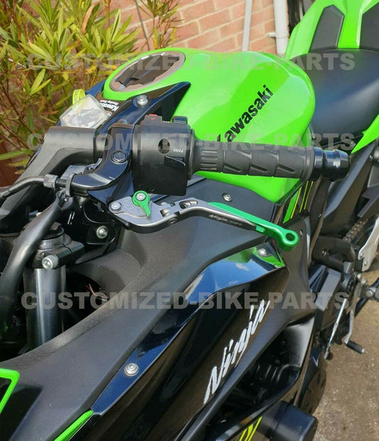Kawasaki Ninja 650 2017-2026 | Adjustable Clutch Brake Lever Set Green/Titanium