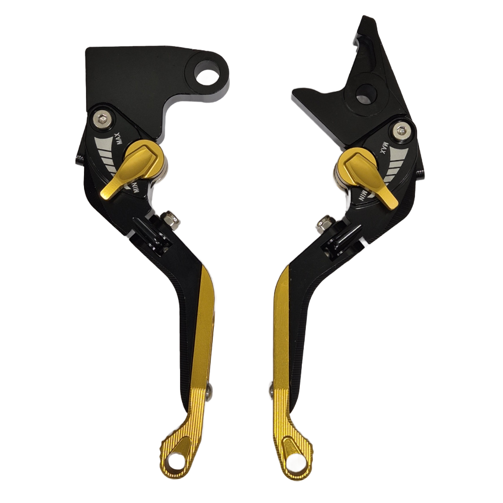 Gold & Black Extendable Clutch & Brake Levers - Triumph Trident 800 2025-2027