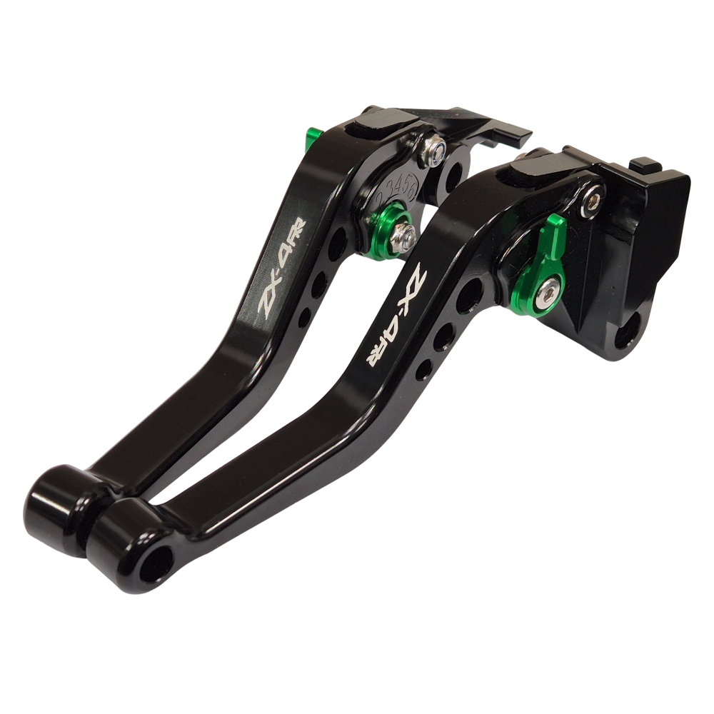 Short Black Green Clutch & Brake Levers For Kawasaki ZX-4RR 2024-2026