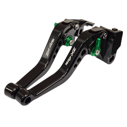 Short Black Green Clutch & Brake Levers For Kawasaki ZX-4RR 2024-2026