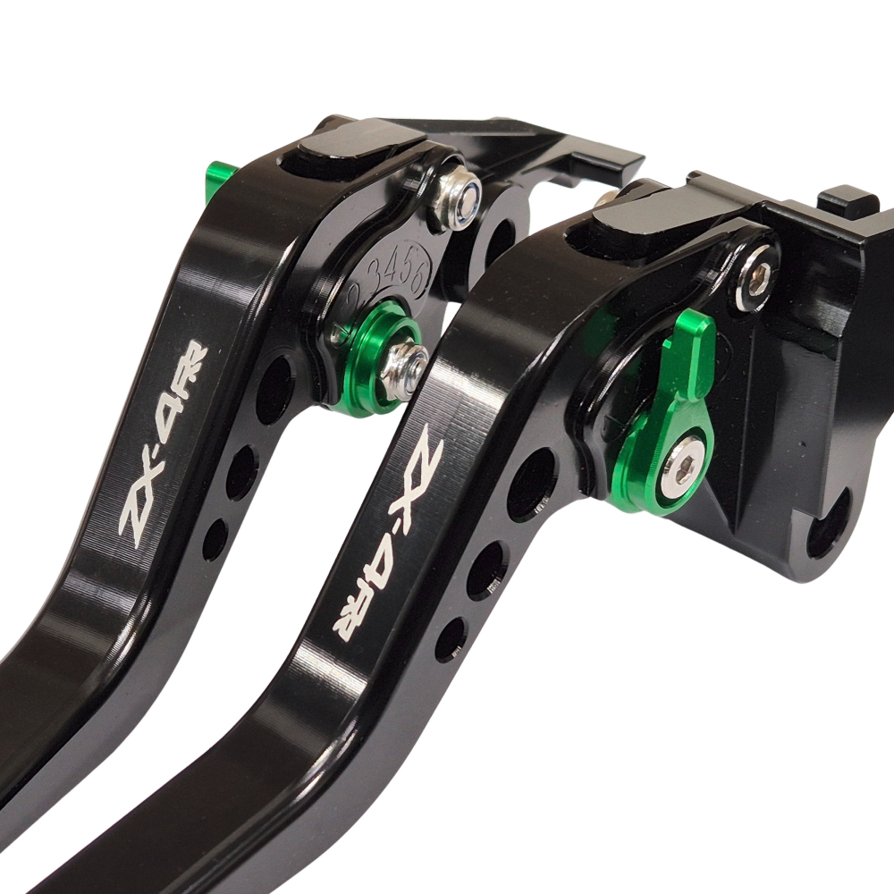 Short Black Green Clutch & Brake Levers For Kawasaki ZX-4RR 2024-2026