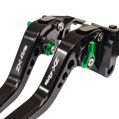 Short Black Green Clutch & Brake Levers For Kawasaki ZX-4RR 2024-2026