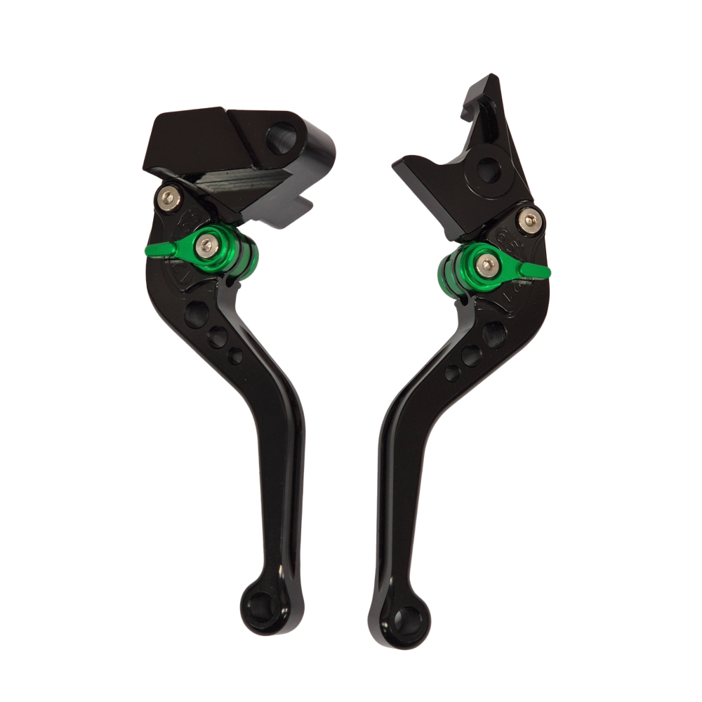 Short Black Green Clutch & Brake Levers For Kawasaki ZX-4RR 2024-2026